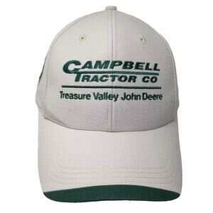 Cyrk Snapback Hat Beige Green OS John Deere Campbell Tractor Co Idaho Locations